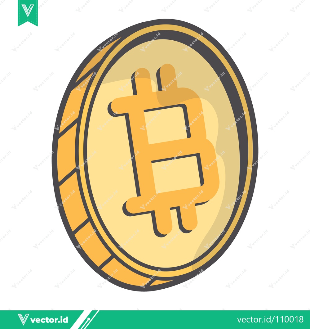 Premium Vector dari Golden Bitcoin Coin Digital Currency Symbol