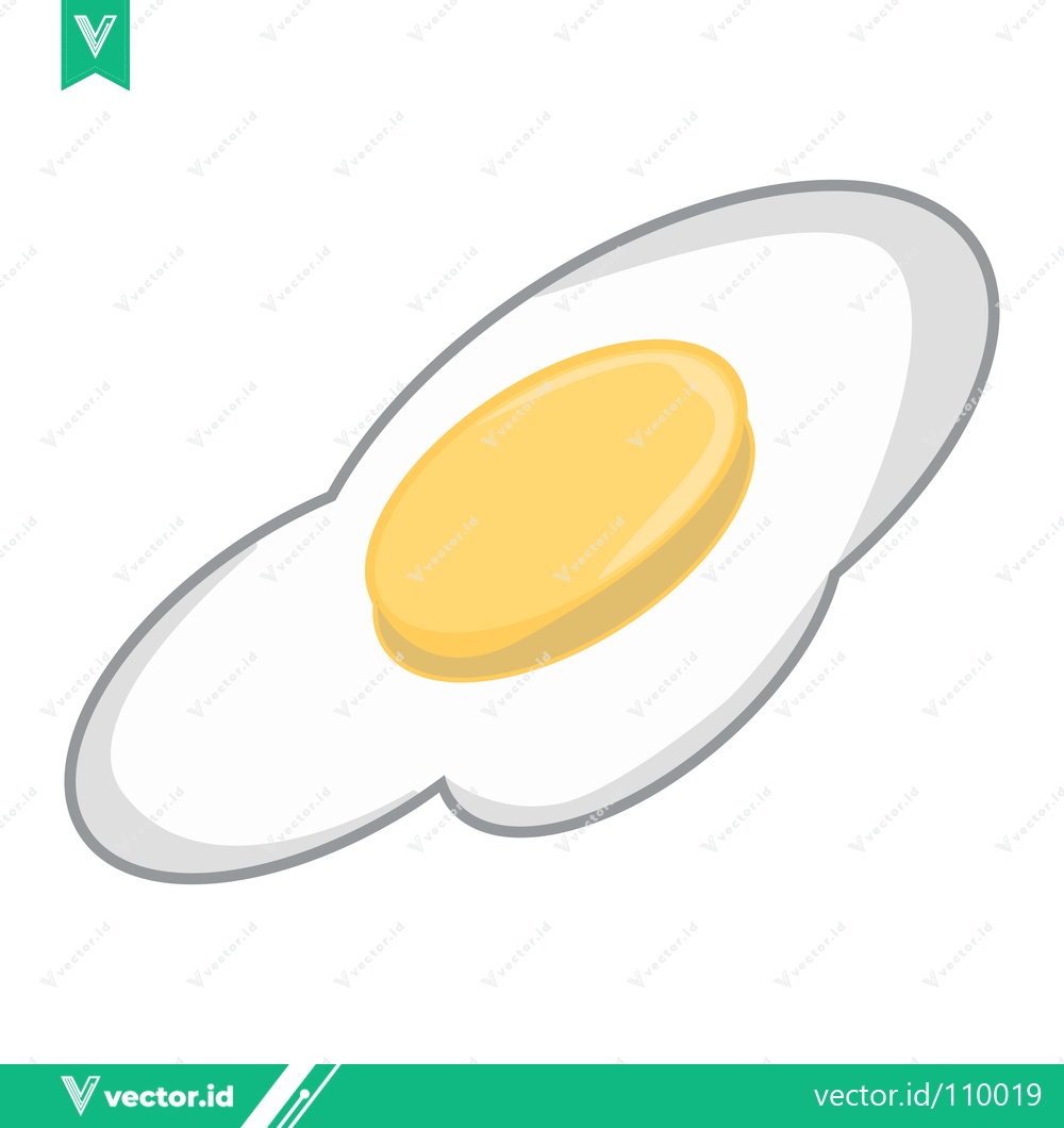 Premium Vector dari Simple Fried Egg Illustration Isolated on White Background