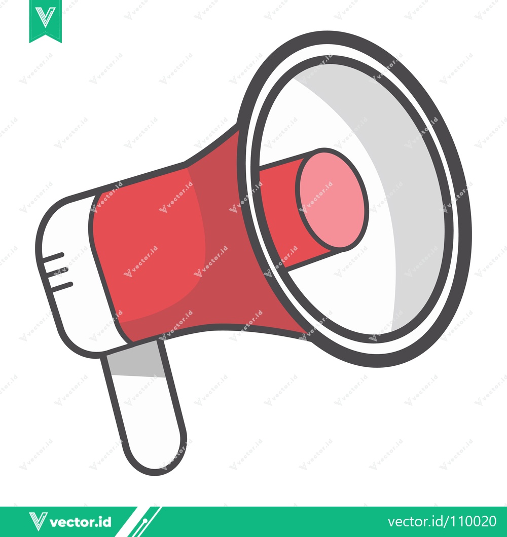 Premium Vector dari Red Megaphone Icon for Announcements and Promotions