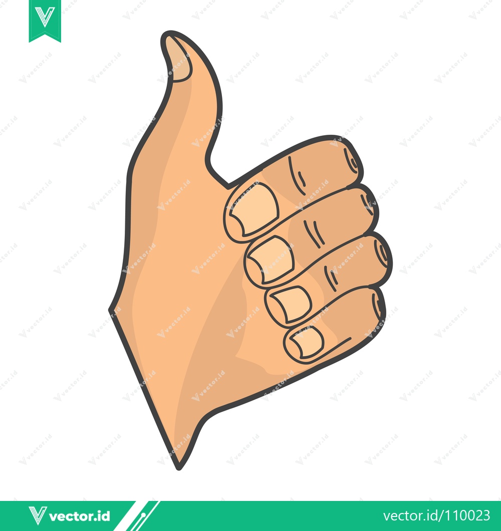 Premium Vector dari Hand Showing Thumbs Up Gesture of Approval and Success