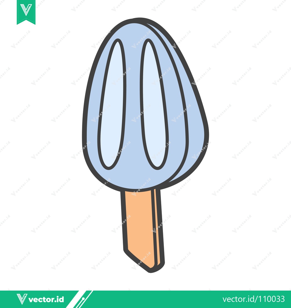 Premium Vector of Simple Blue Popsicle on a Stick