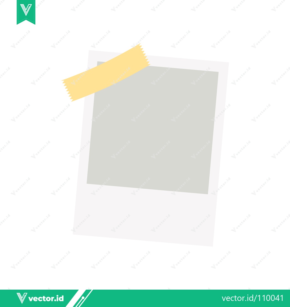 Premium Vector of A vintage polaroid photo frame with a yellow sticky note attached to the top left corner isolated on a white background