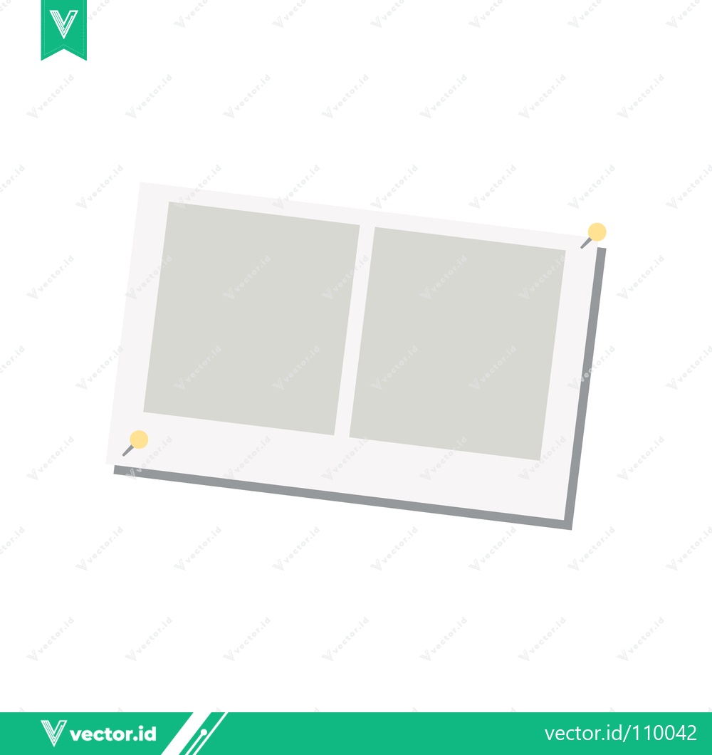 Premium Vector dari Blank Photo Album Page with Two Empty Frames