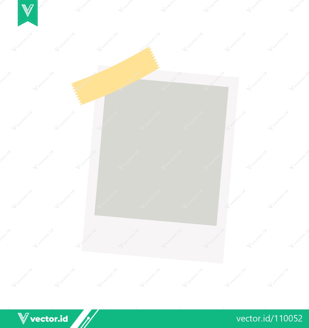 Premium Vector dari Vintage Polaroid Photo Frame with Yellow Tape