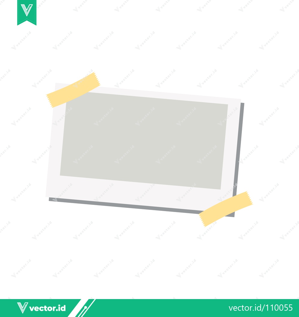 Premium Vector of Blank Photo Frame with Yellow Tape on White Background