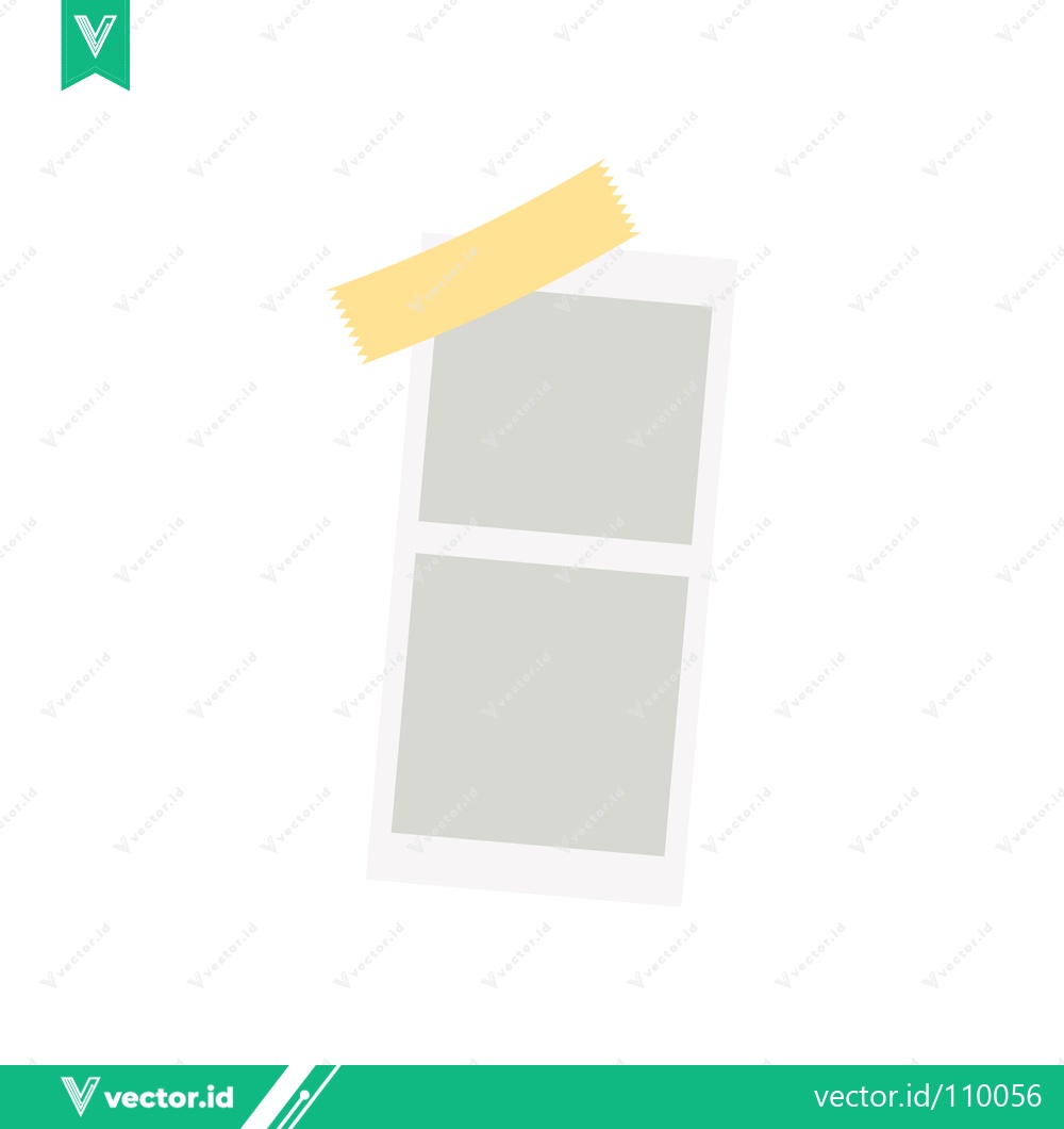 Premium Vector dari Two blank photo frames attached with tape