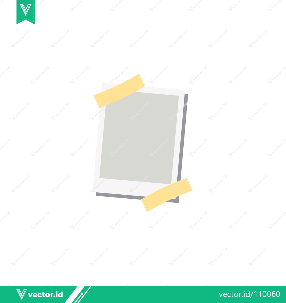 Premium Vector dari Vintage Polaroid Photo Frame with Yellow Tape