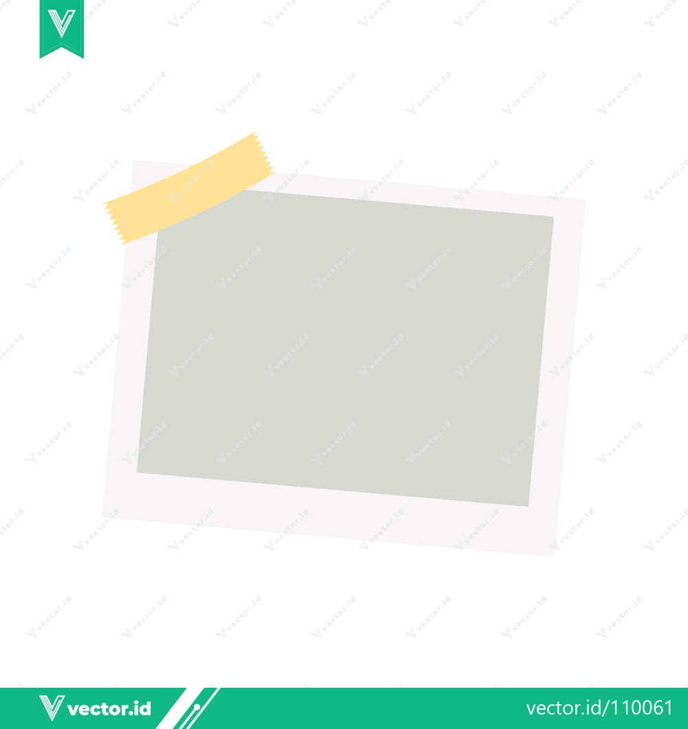 Premium Vector dari A blank photo frame with a yellow tape accent
