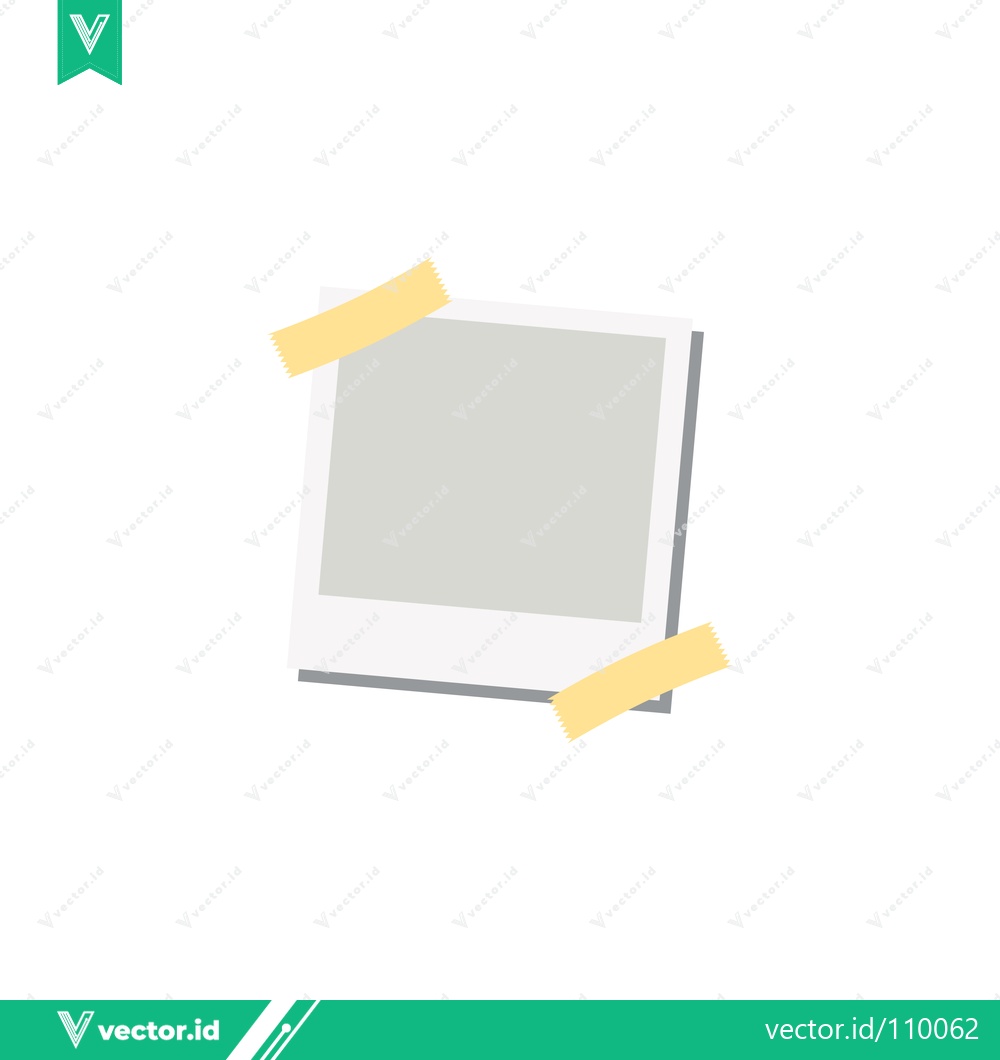 Premium Vector of Instant Photo Frame with Yellow Tape