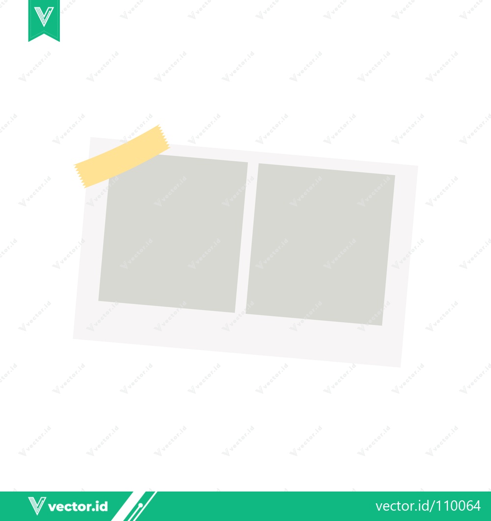 Premium Vector of Two Empty Photo Frames with Yellow Tape