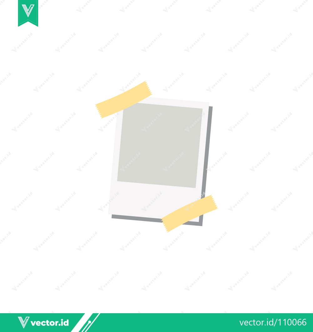 Premium Vector of Instant Photo Frame with Yellow Tape
