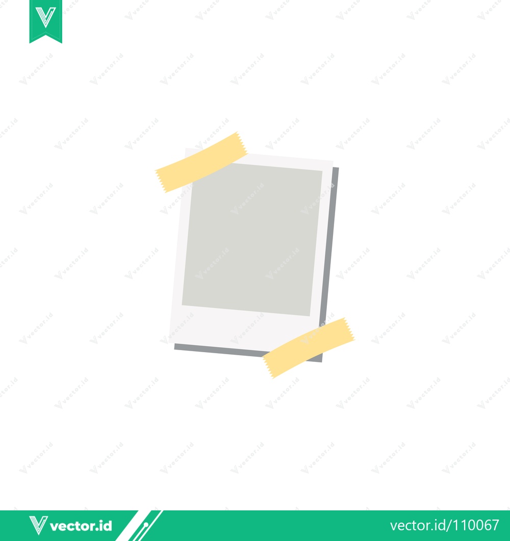 Premium Vector of Blank Polaroid Photo Frame with Yellow Tape