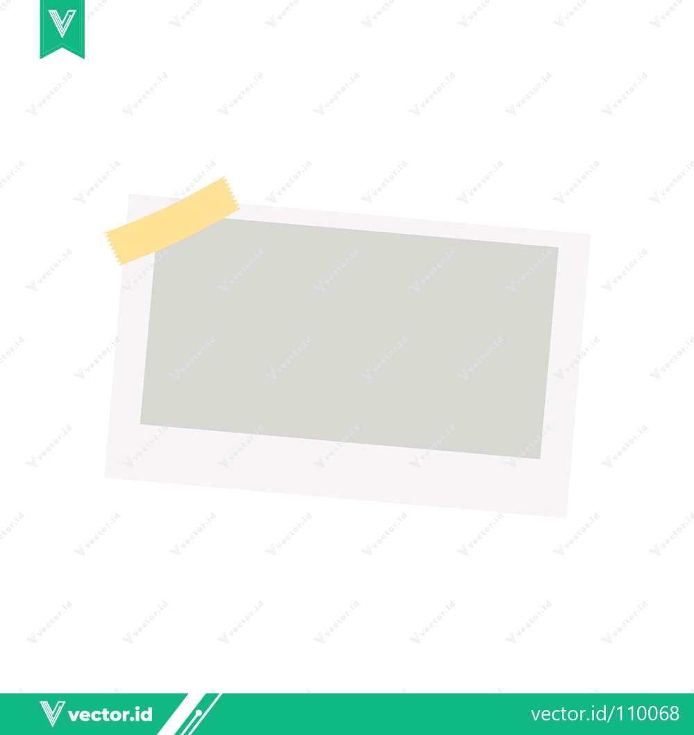 Premium Vector of Blank Polaroid Photo with Yellow Tape