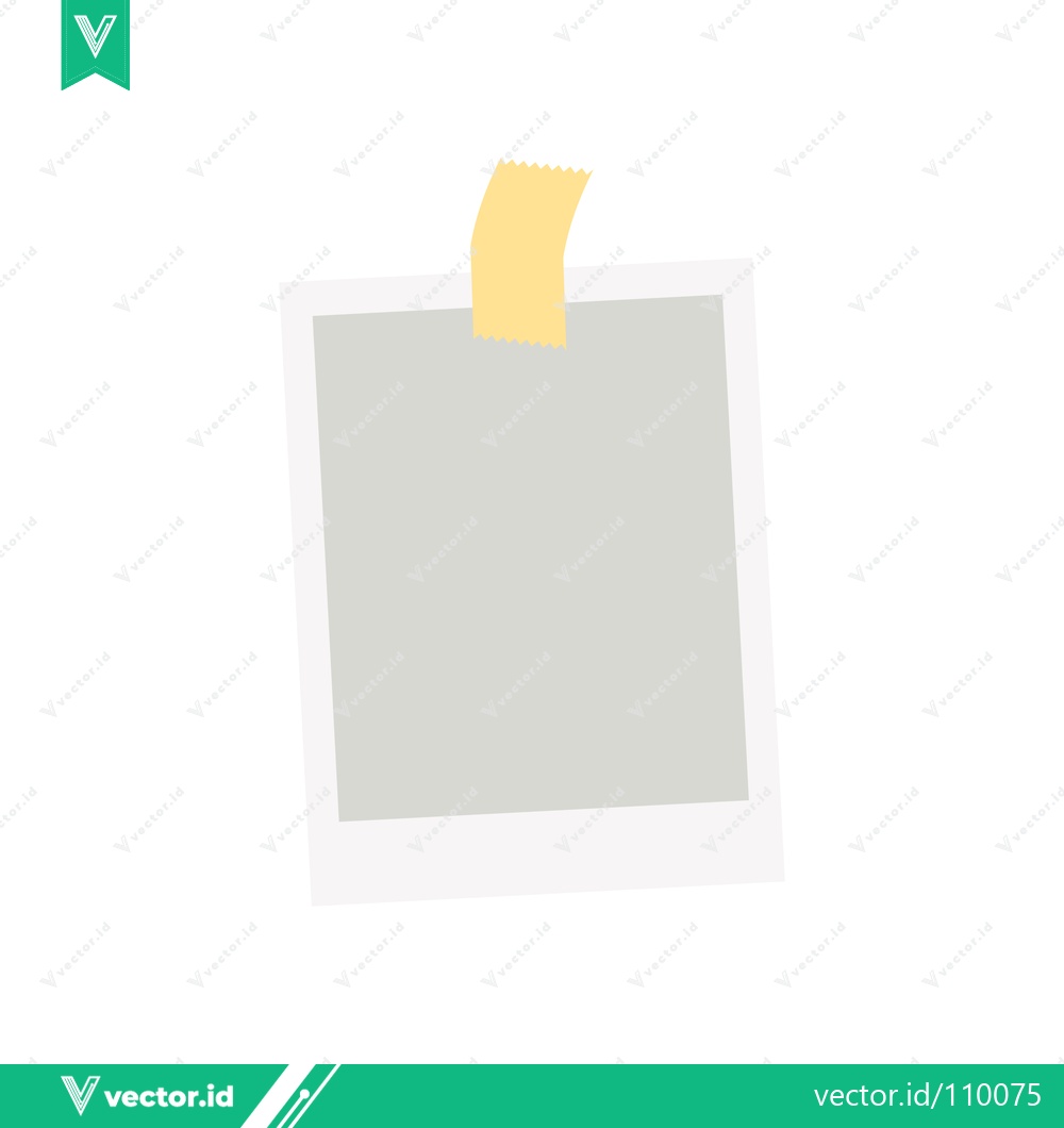 Premium Vector dari A blank polaroid photo taped to a white background