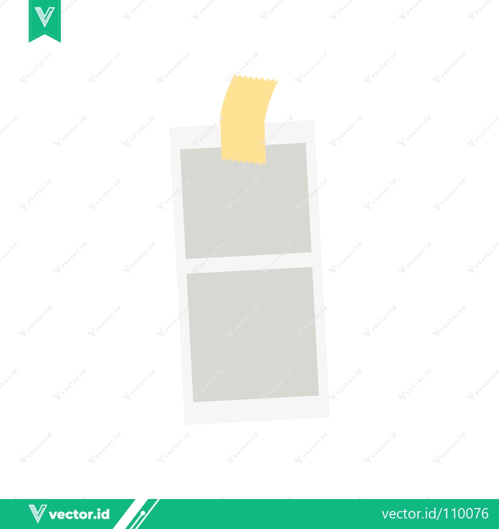 Premium Vector of Two blank photo frames taped to a white background