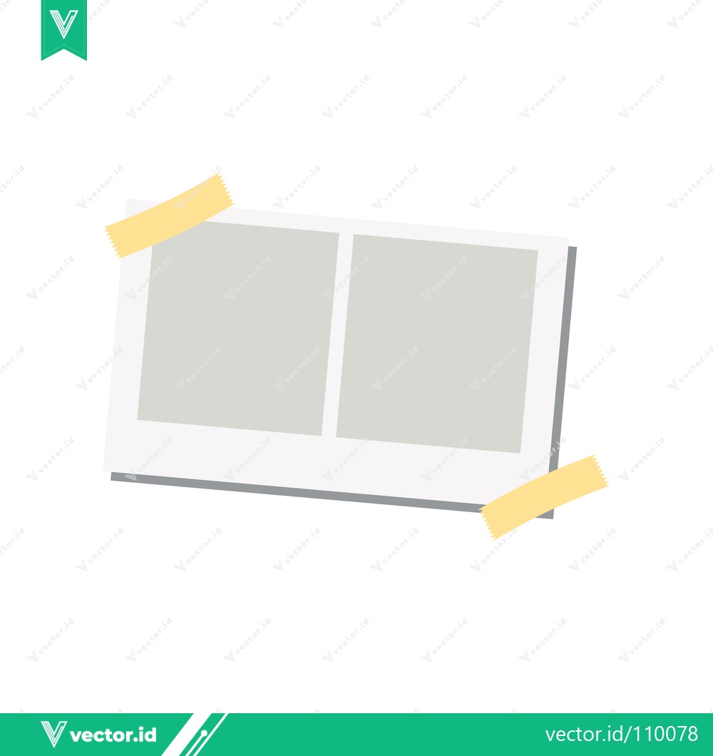 Premium Vector of Two Blank Photo Frames Taped to a White Surface