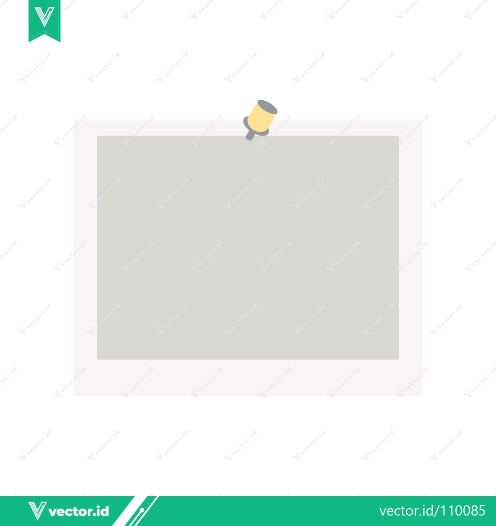 Premium Vector of Blank Note Pinned with a Yellow Thumbtack on White Background