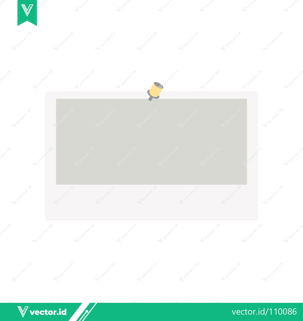 Premium Vector of Blank Photo Frame Pinned to a White Background