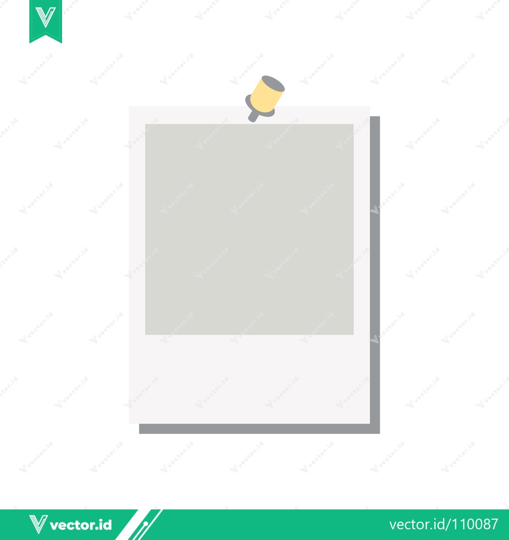 Premium Vector of Instant Photo Frame Pinned to a Surface