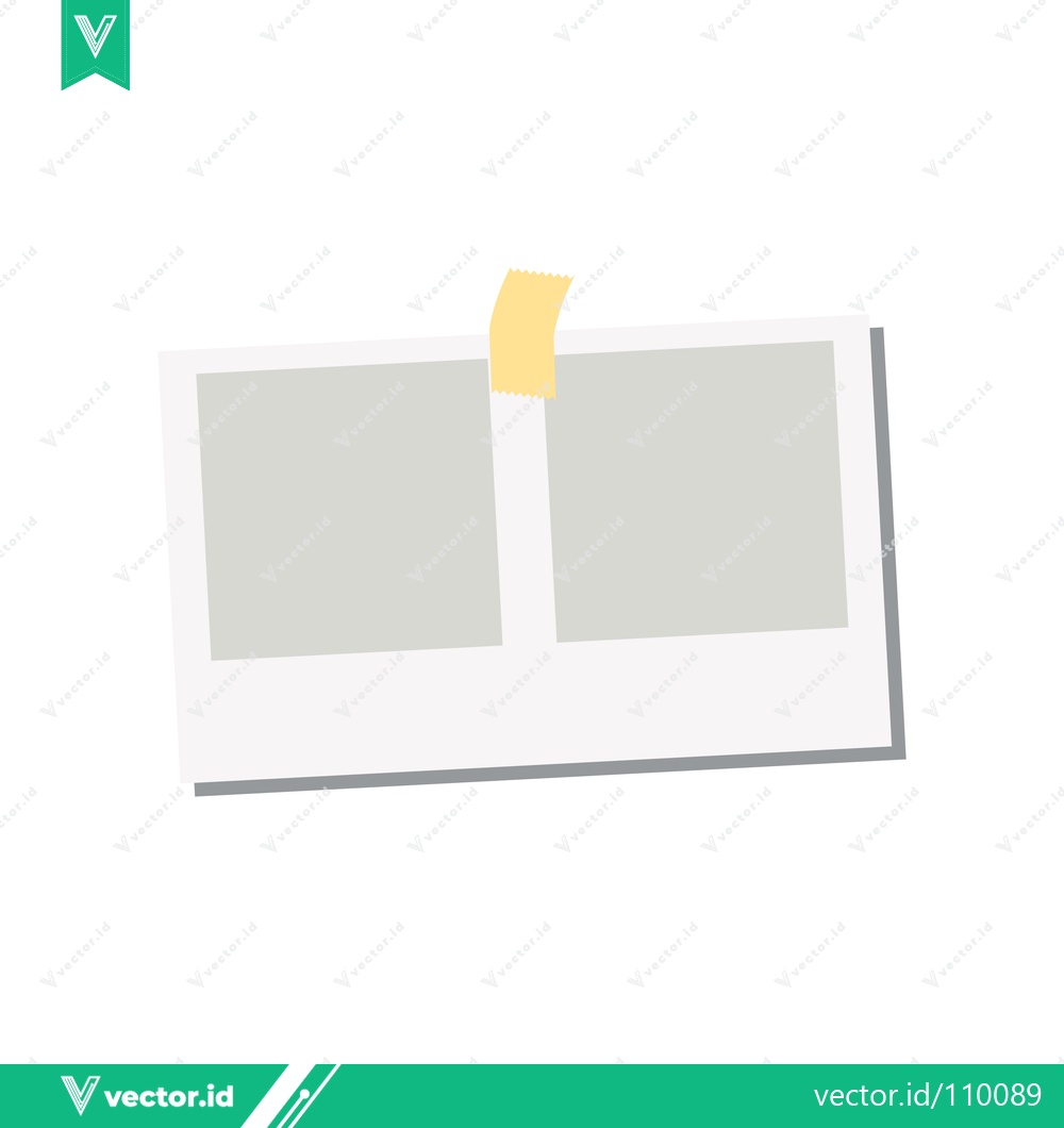 Premium Vector dari Two empty photo frames taped together on a white background