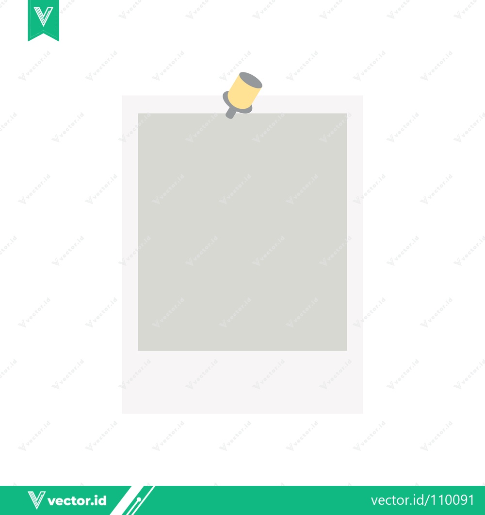 Premium Vector dari A blank polaroid photo pinned to a surface