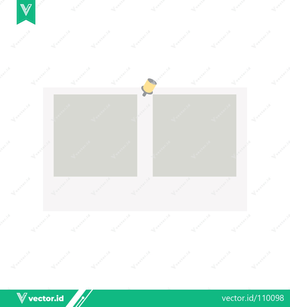 Premium Vector dari Two Empty Photo Frames Pinned to a White Board