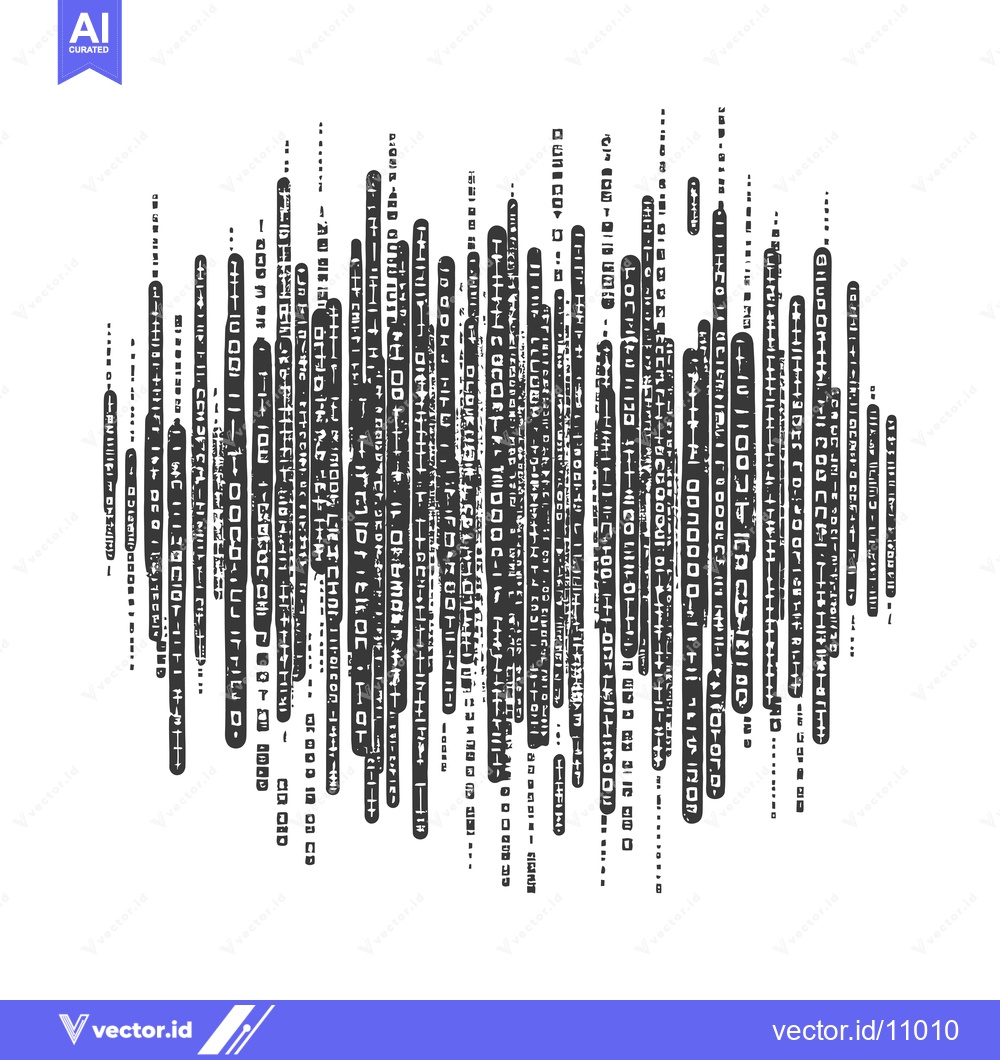 Premium Vector dari Abstract Black and White Graphic of Vertical Lines Composed of Geometr