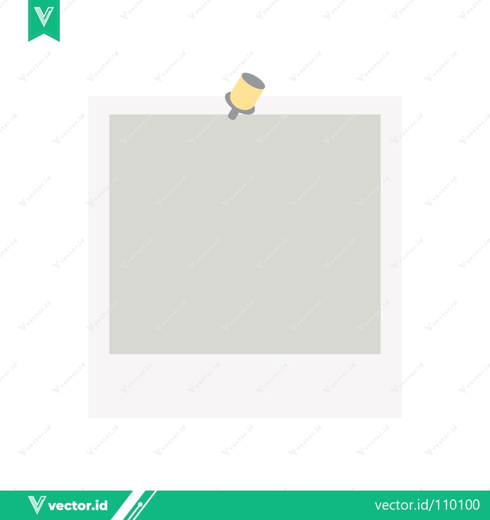 Premium Vector of Blank Photo Frame Pinned to a Surface