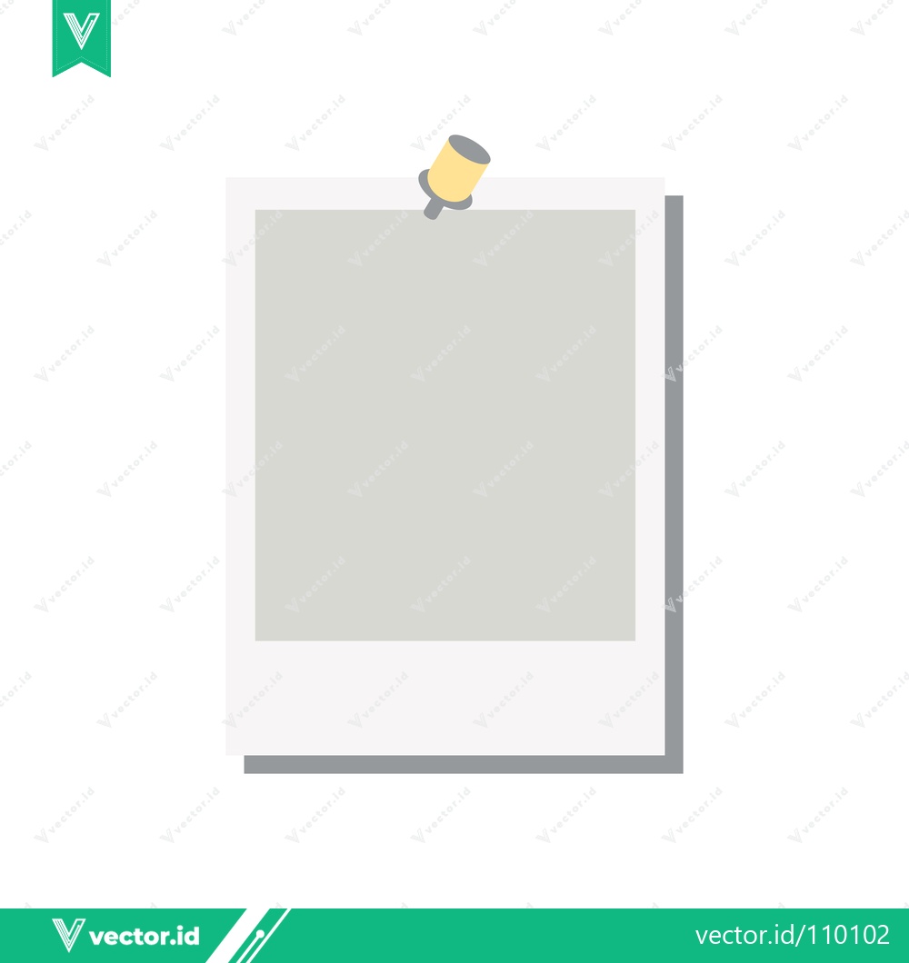 Premium Vector dari Blank Instant Photo Frame Pinned to a Surface