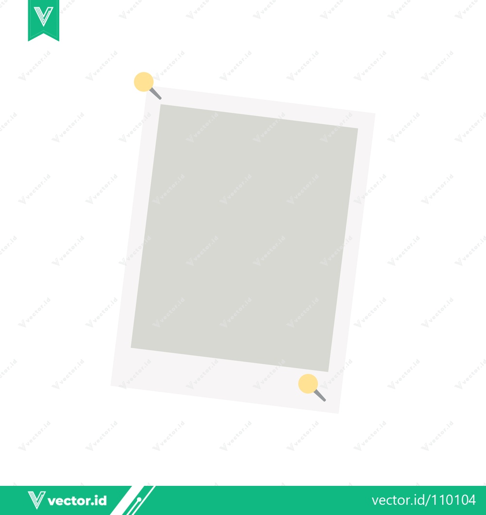 Premium Vector of Blank Photo Pinned to White Background