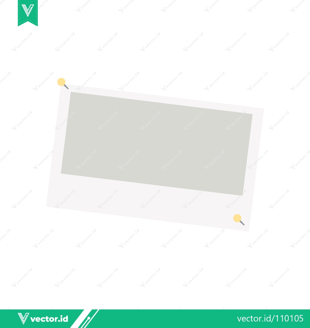 Premium Vector of Polaroid Photo Pinned to a White Background