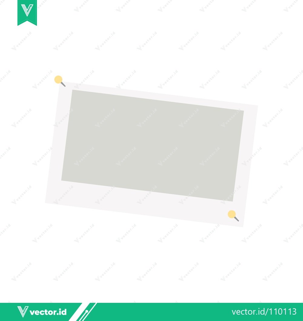 Premium Vector of Blank Photo Frame Pinned to White Background