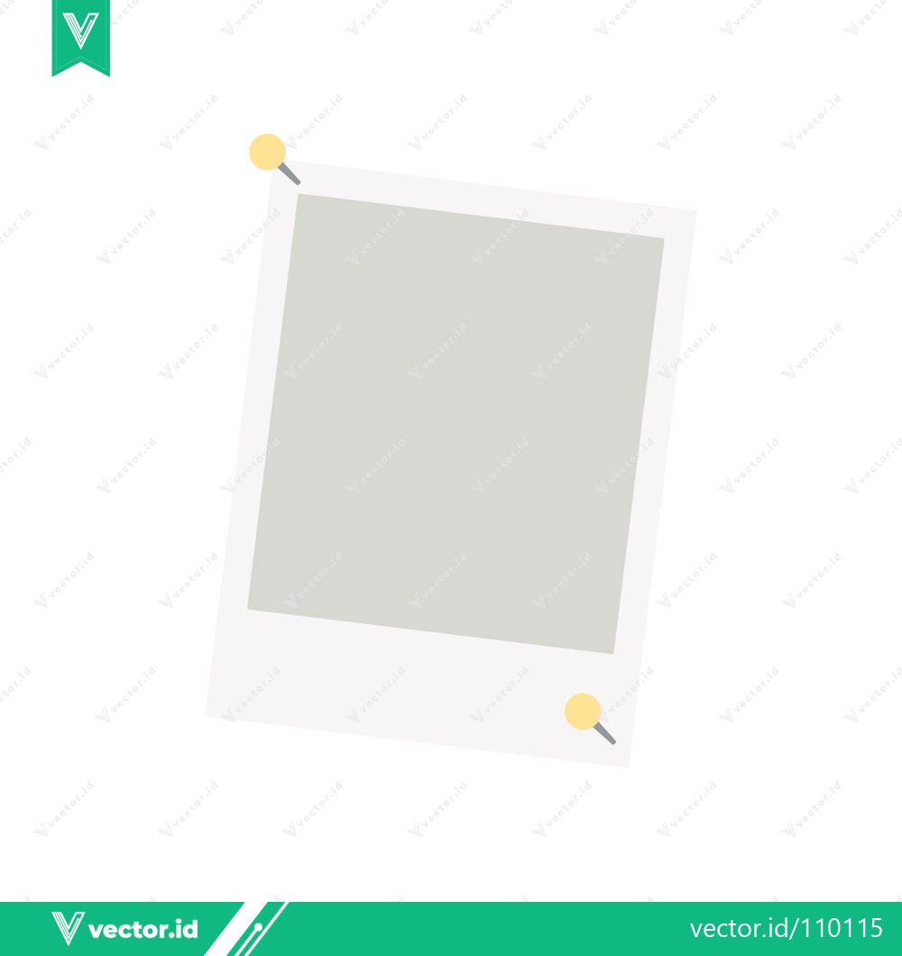 Premium Vector dari Blank Polaroid Photo Pinned to White Background