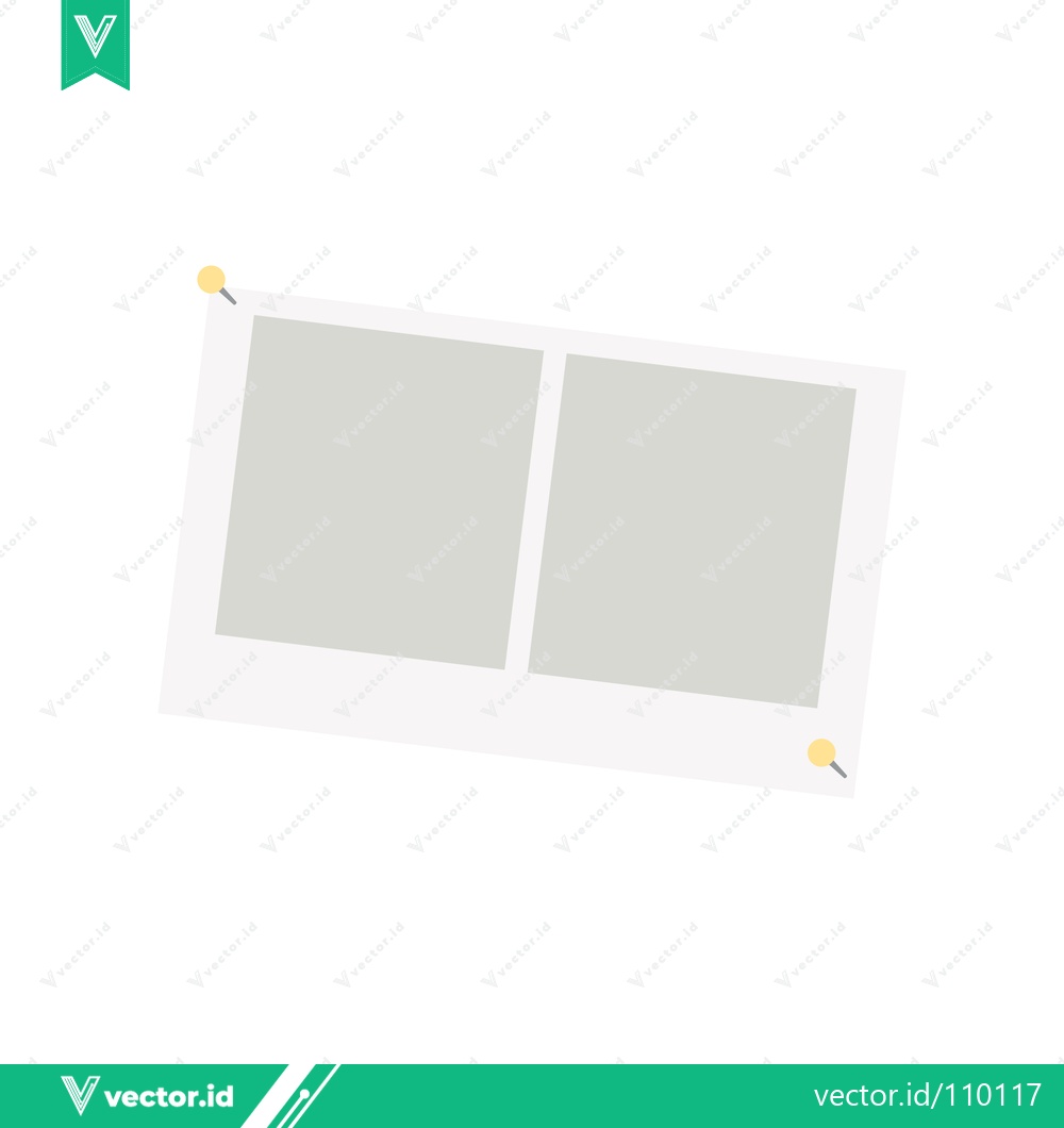 Premium Vector dari Two Blank Photo Frames Pinned to a White Background