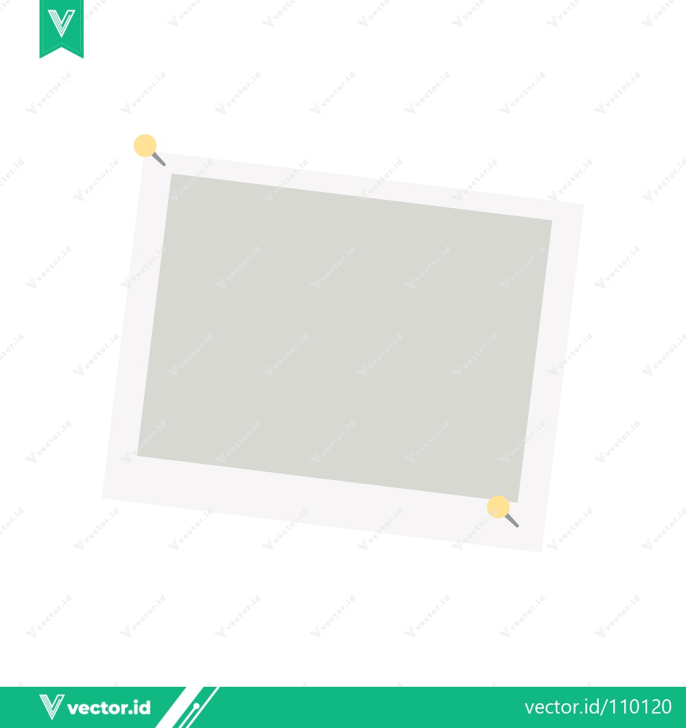 Premium Vector dari Blank Photo Frame Pinned on White Background