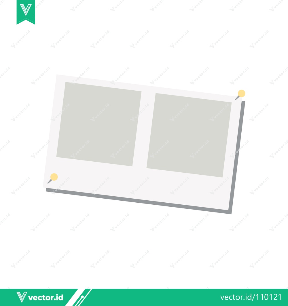 Premium Vector of Two Empty Photo Frames Pinned on a White Background