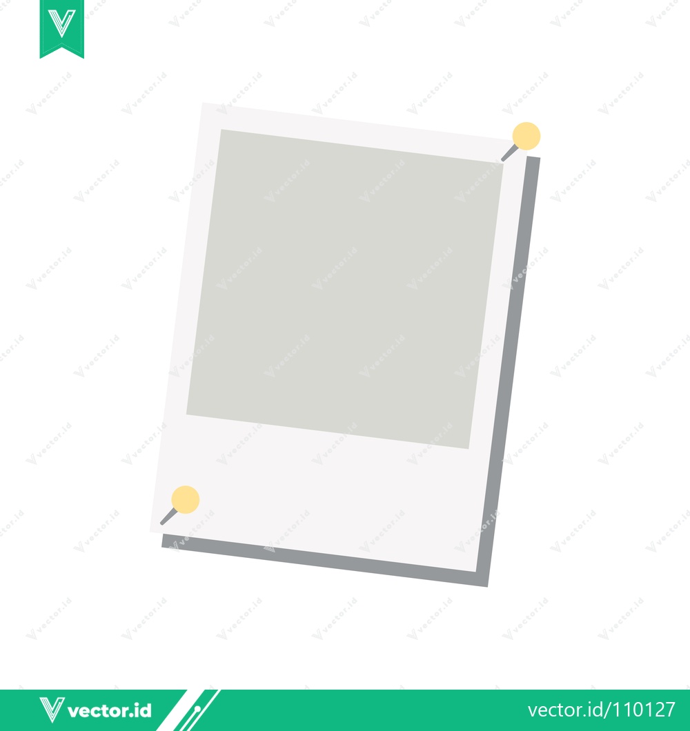 Premium Vector of Blank Photo Frame Pinned to White Background