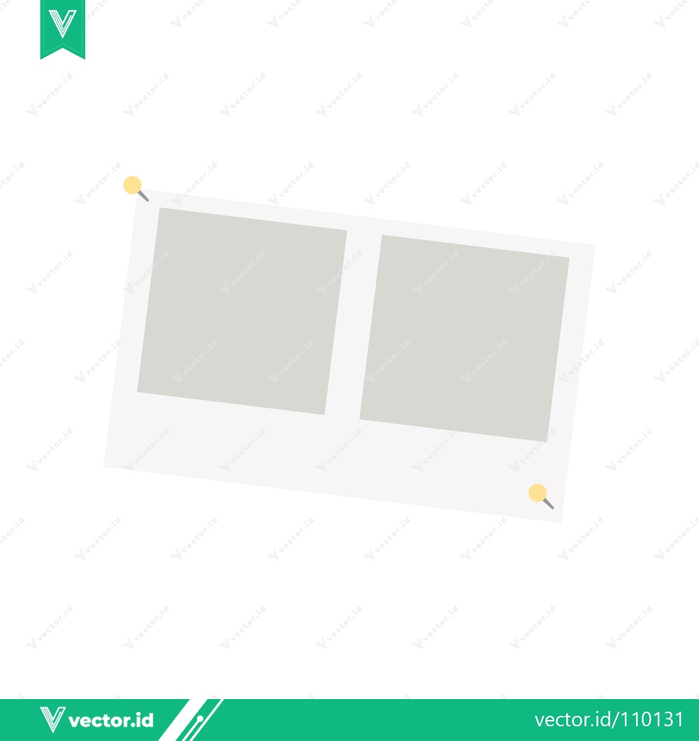 Premium Vector dari Two Empty Photo Frames Pinned to a White Background