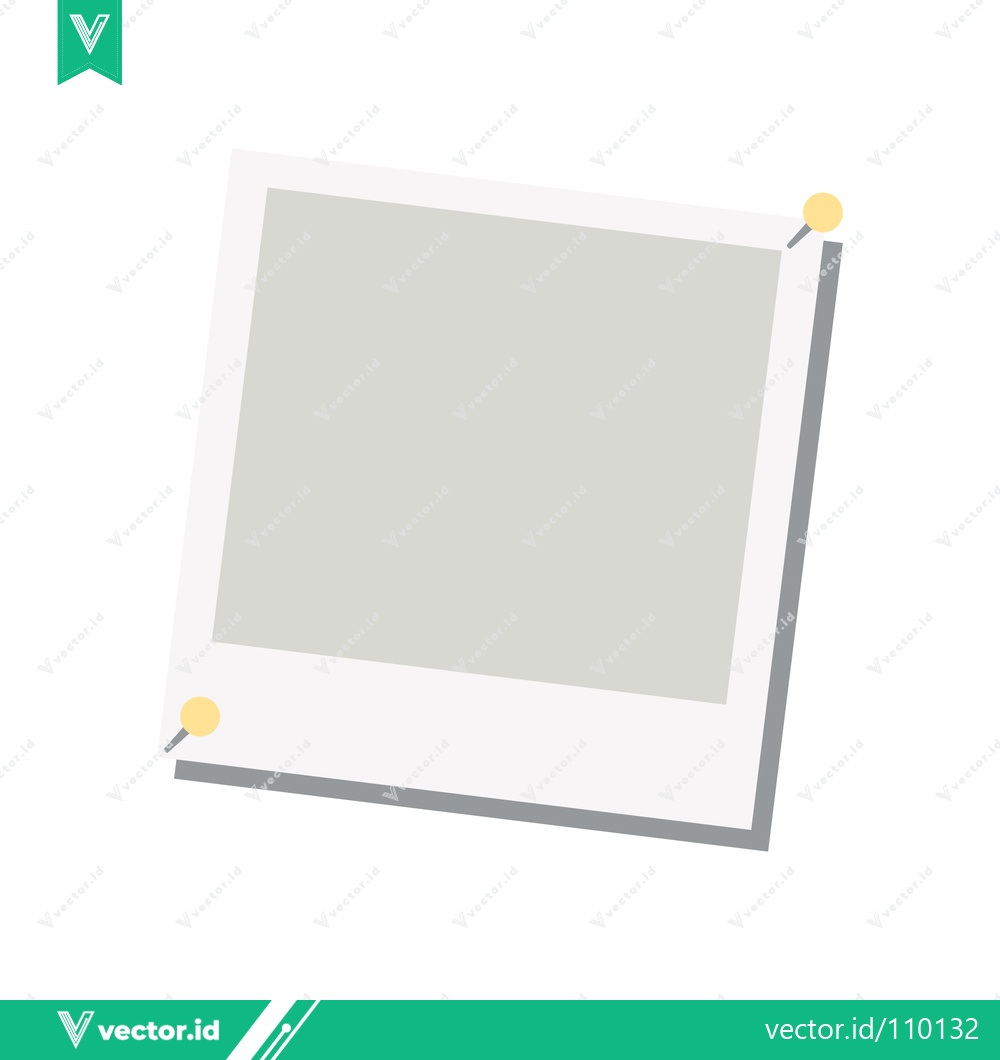 Premium Vector of A blank instant photo frame pinned to a white background
