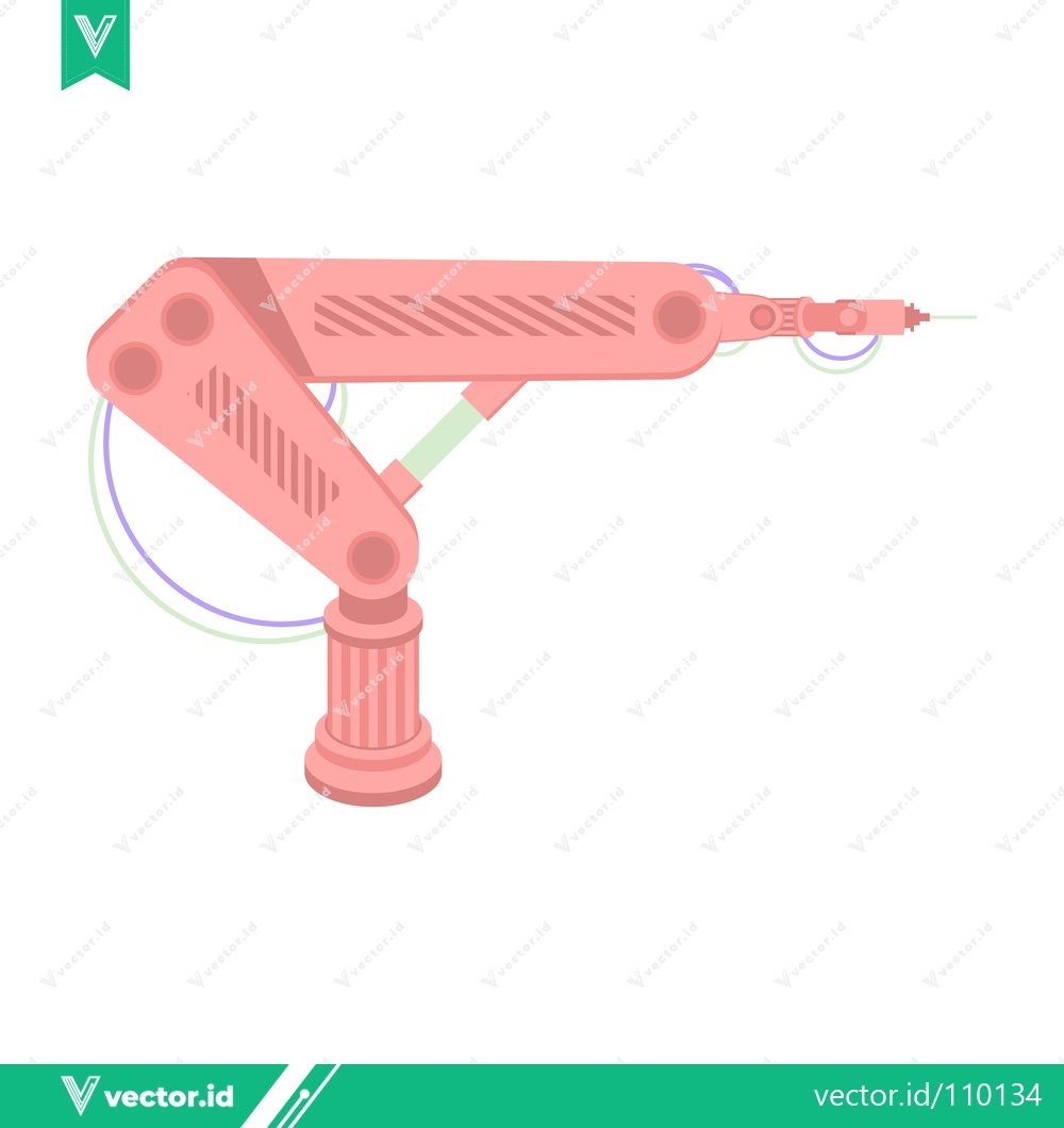 Premium Vector of Robotic Arm with Drill Bit in Industrial Setting
