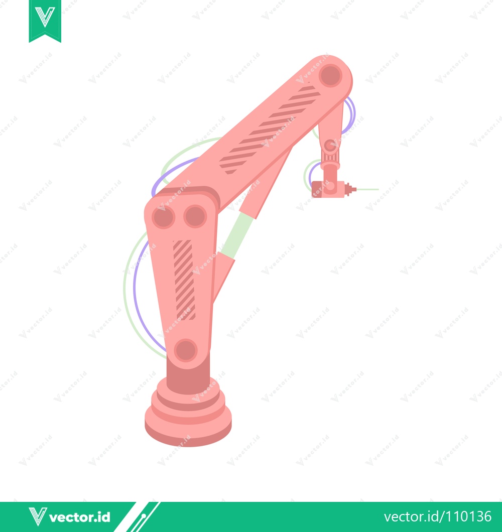 Premium Vector dari Robotic Arm in Pink Industrial Automation Concept