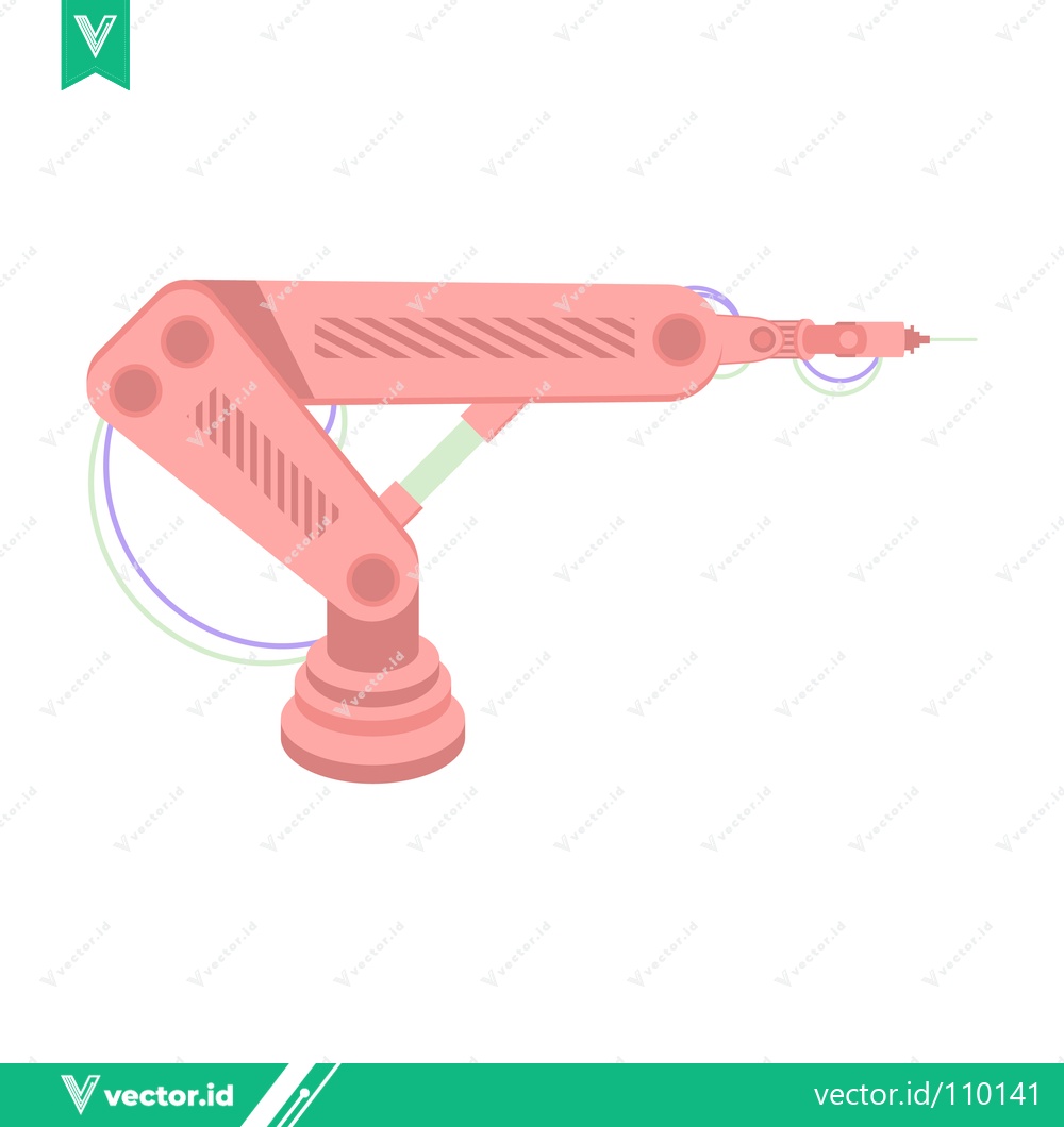 Premium Vector of Robotic Arm with Drill Bit in Pink Color
