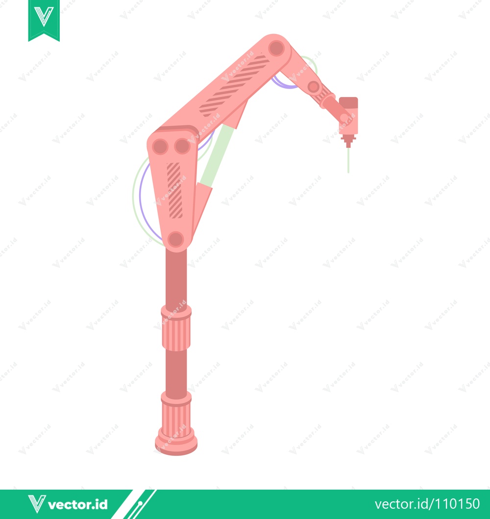 Premium Vector of Robotic Arm with Precision Tool for Industrial Automation