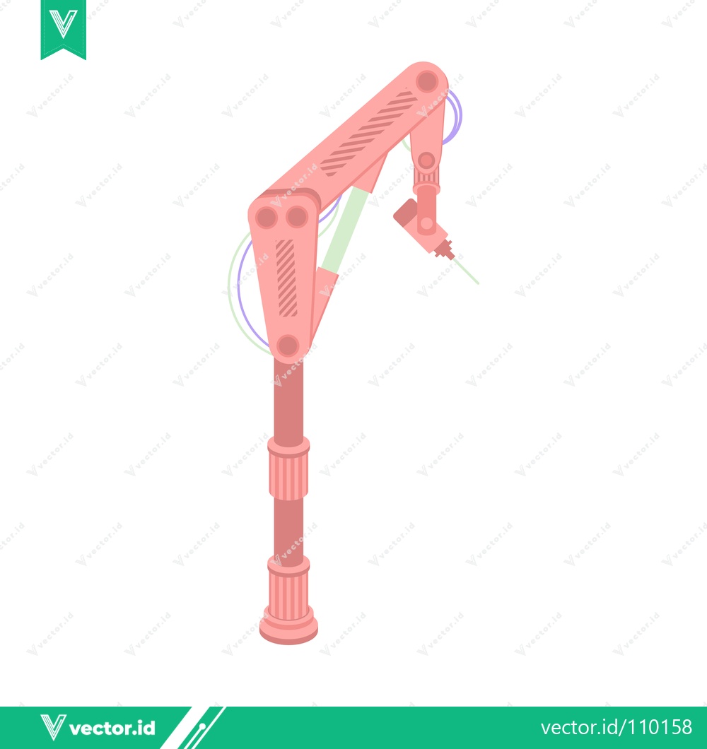 Premium Vector of Robotic Arm with Syringe for Precision Automation