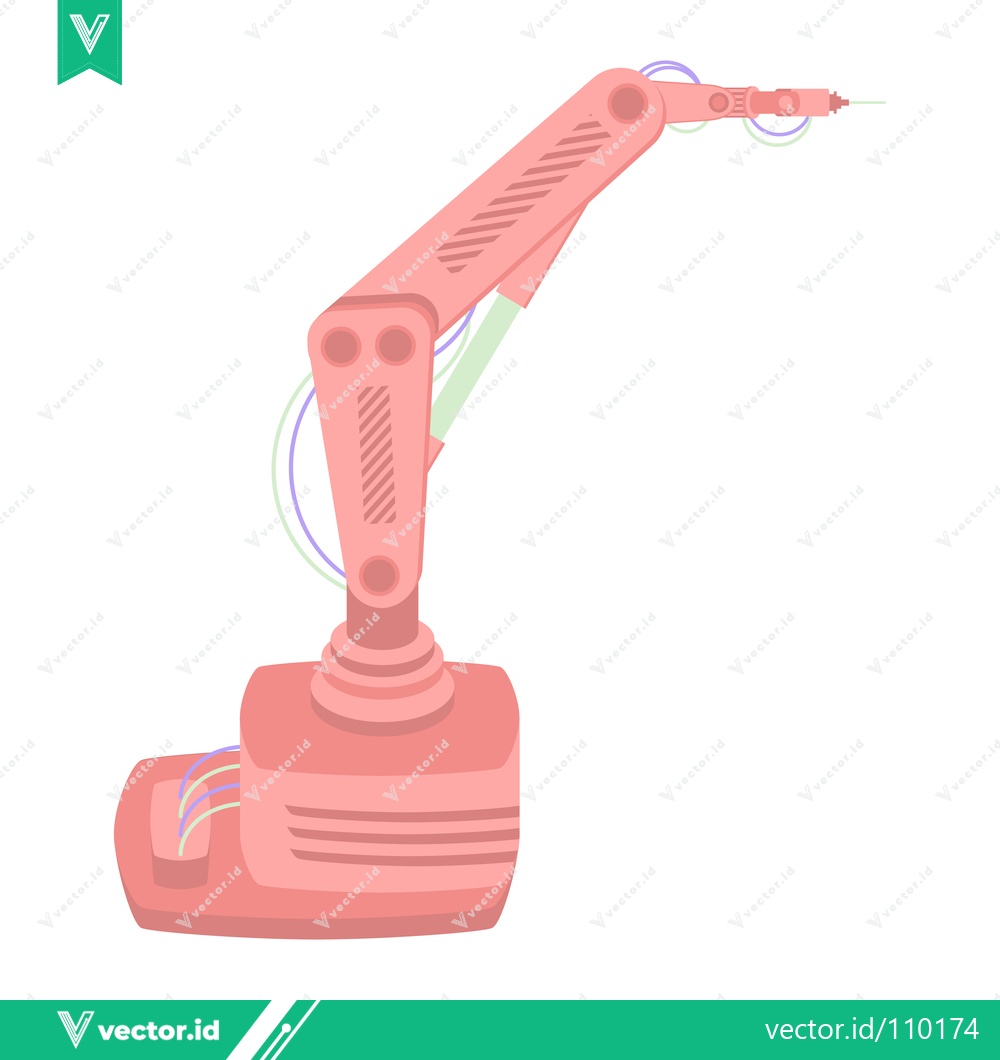 Premium Vector of Robotic Arm Industrial Machine Technology Automation