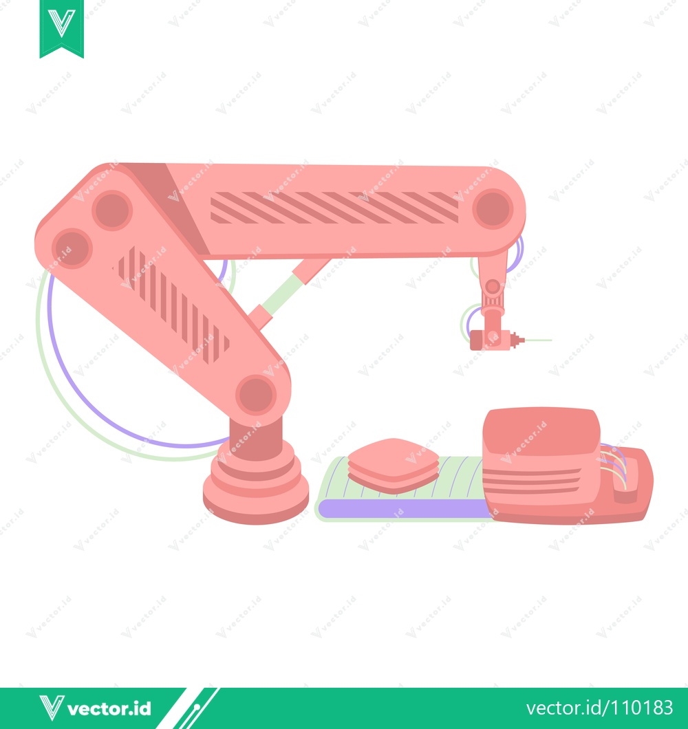 Premium Vector dari Automated Robotic Arm in a Factory Setting
