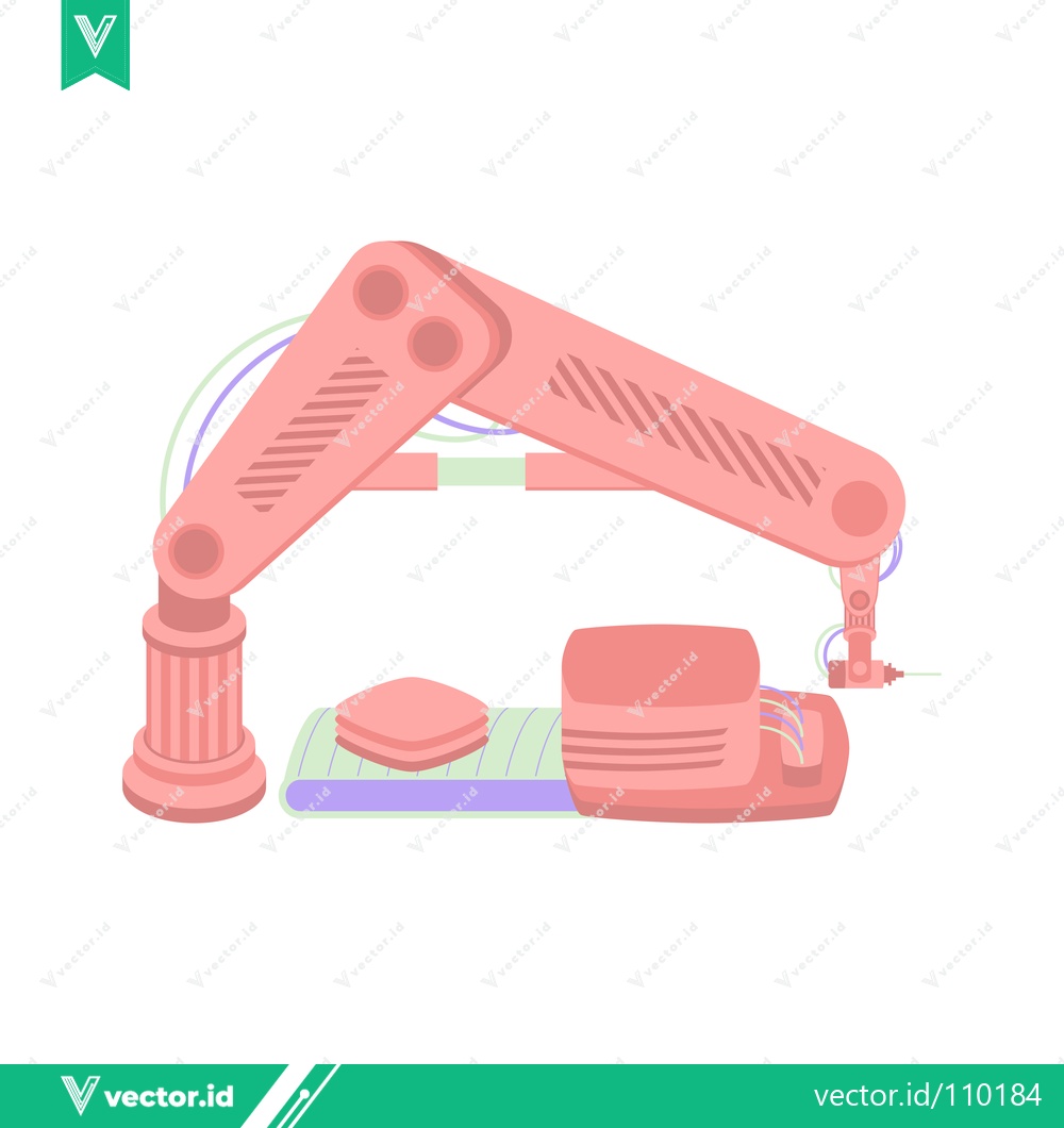 Premium Vector of Automated Robotic Arm in a Factory Setting