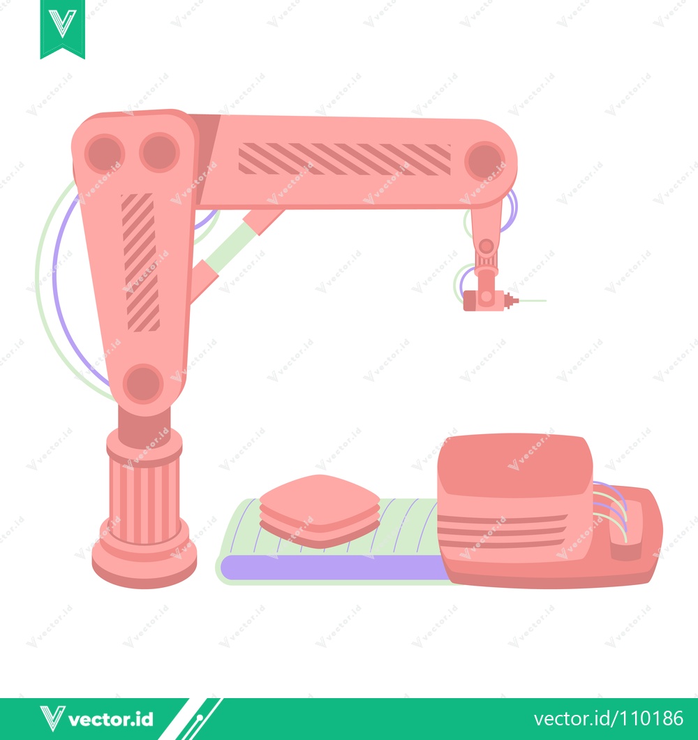 Premium Vector dari Robotic Arm Manufacturing Process Automation