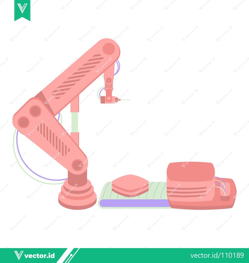 Premium Vector dari Robotic Arm with 3D Printer Head on a Platform