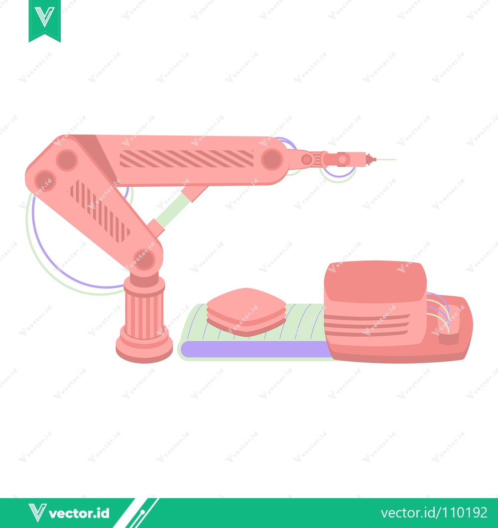 Premium Vector of Automated Robotic Arm in a Manufacturing Setting